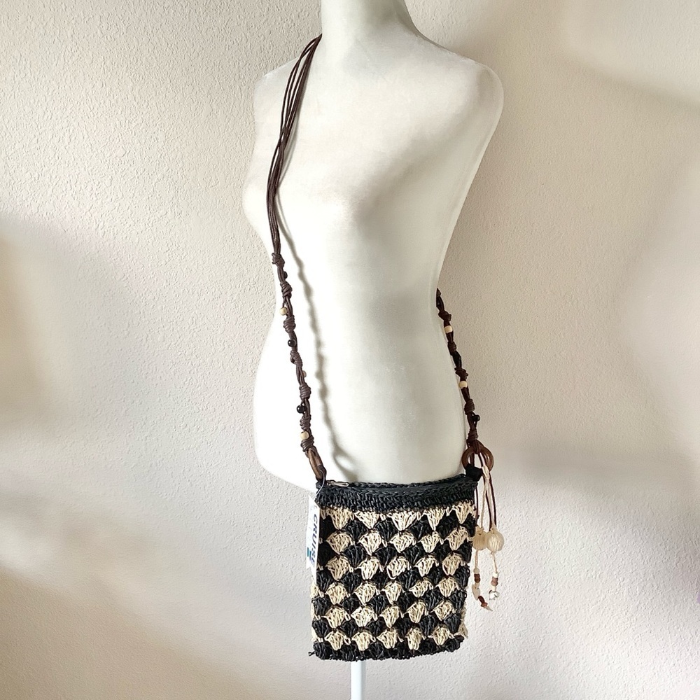Straw Crossbody Bag NEW Beaded Mini Purseโ Resort Vacation Boho Festival Beach